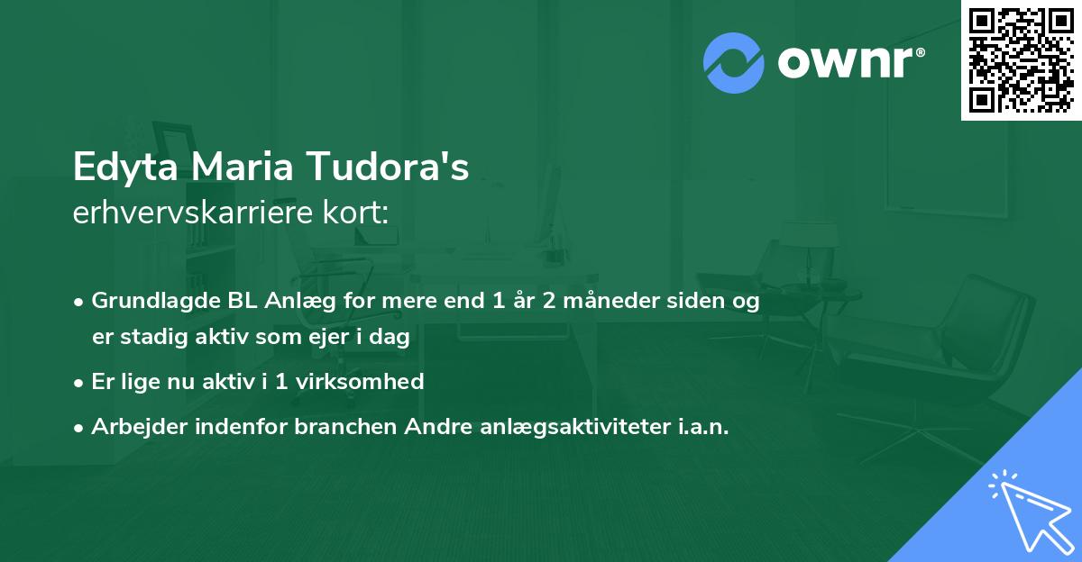 Edyta Maria Tudora's erhvervskarriere kort