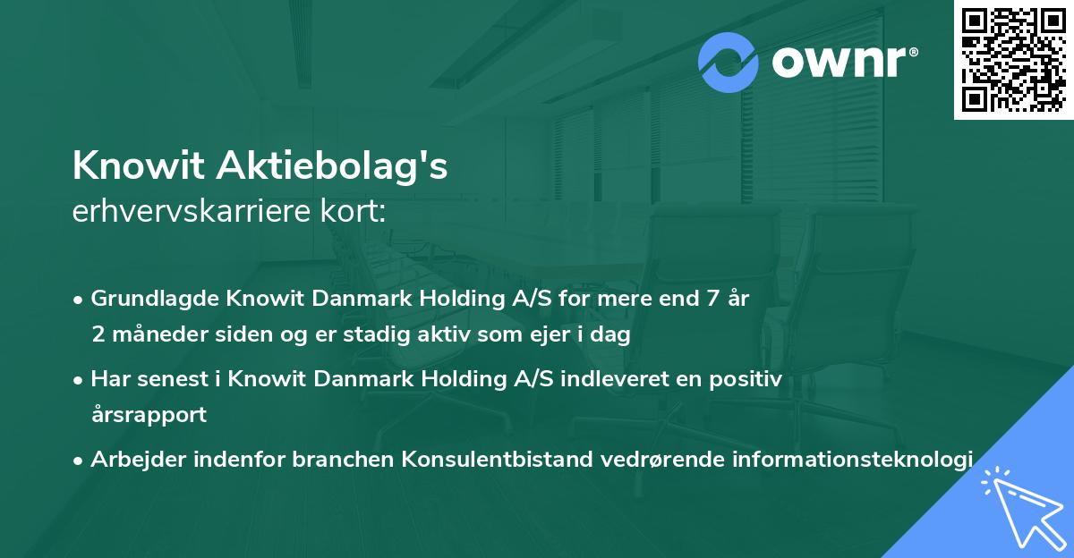 Knowit Aktiebolag's erhvervskarriere kort