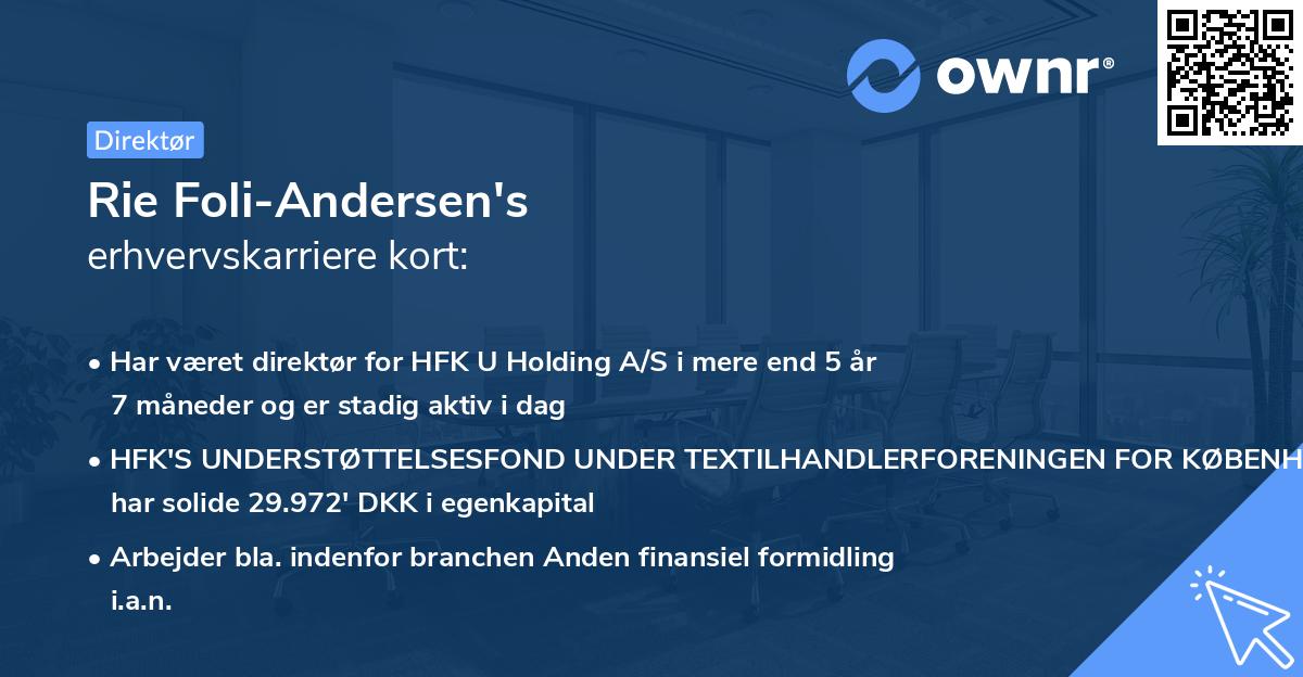 Rie Foli-Andersen's erhvervskarriere kort