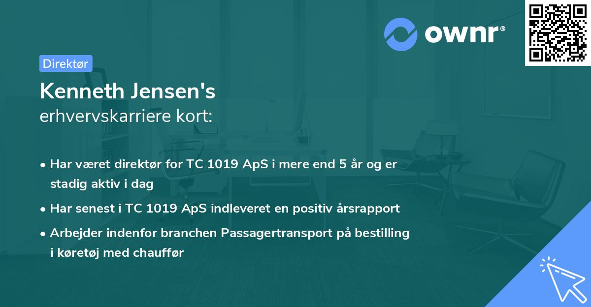 Kenneth Jensen's erhvervskarriere kort