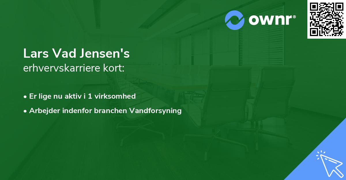 Lars Vad Jensen's erhvervskarriere kort