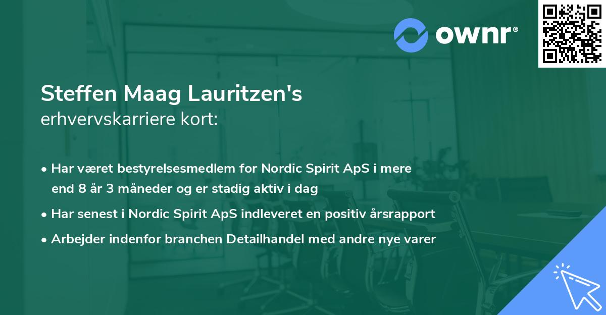 Steffen Maag Lauritzen's erhvervskarriere kort