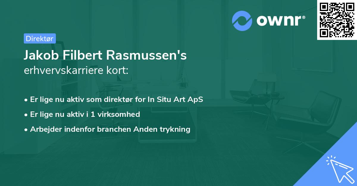 Jakob Filbert Rasmussen's erhvervskarriere kort