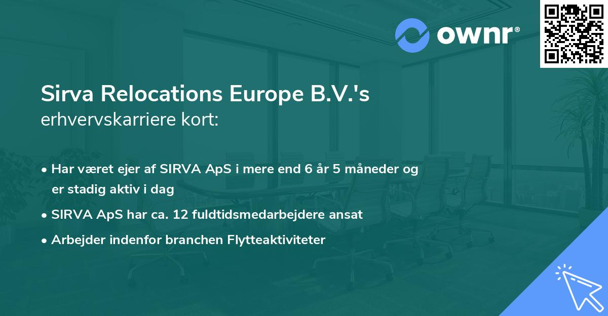 Sirva Relocations Europe B.V.'s erhvervskarriere kort