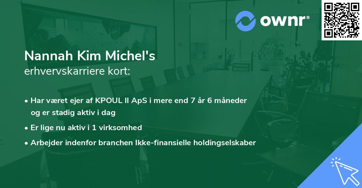 Nannah Kim Michel's erhvervskarriere kort