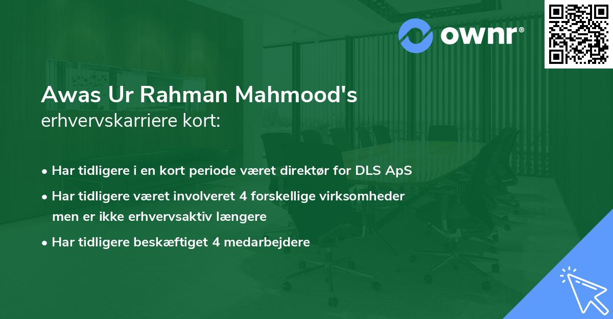 Awas Ur Rahman Mahmood's erhvervskarriere kort