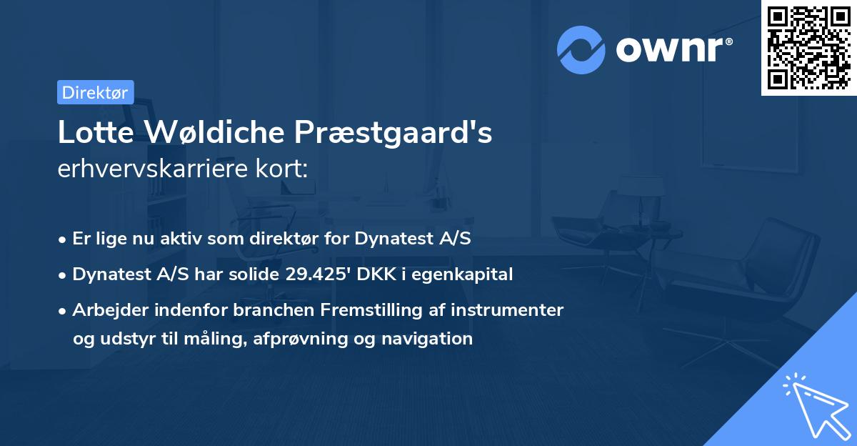 Lotte Wøldiche Præstgaard's erhvervskarriere kort