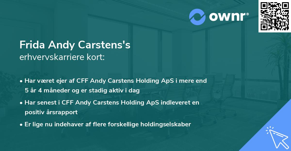 Frida Andy Carstens's erhvervskarriere kort