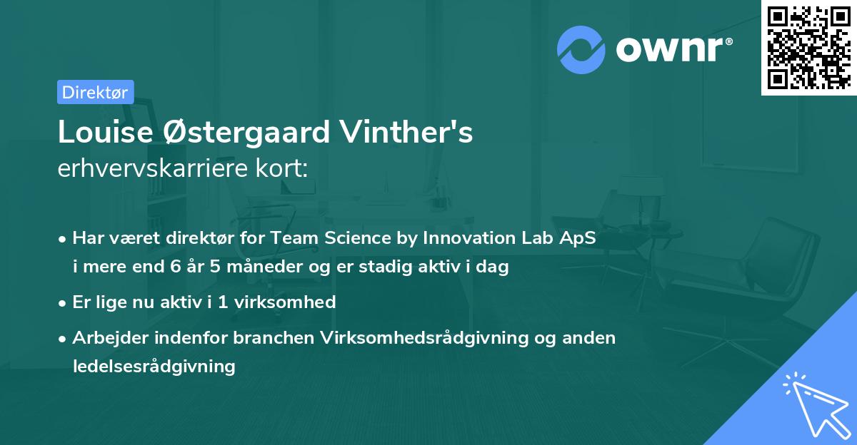 Louise Østergaard Vinther's erhvervskarriere kort