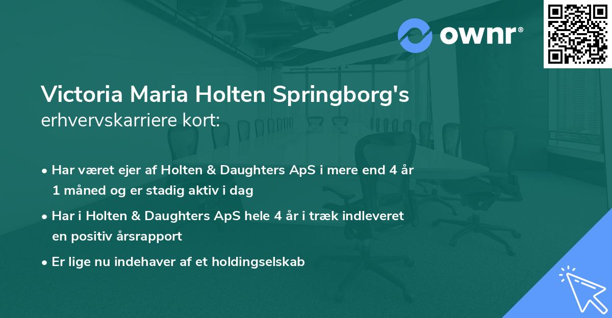 Victoria Maria Holten Springborg's erhvervskarriere kort