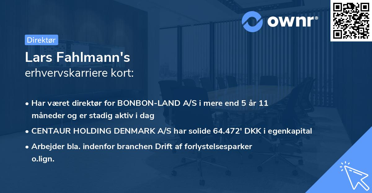Lars Fahlmann's erhvervskarriere kort