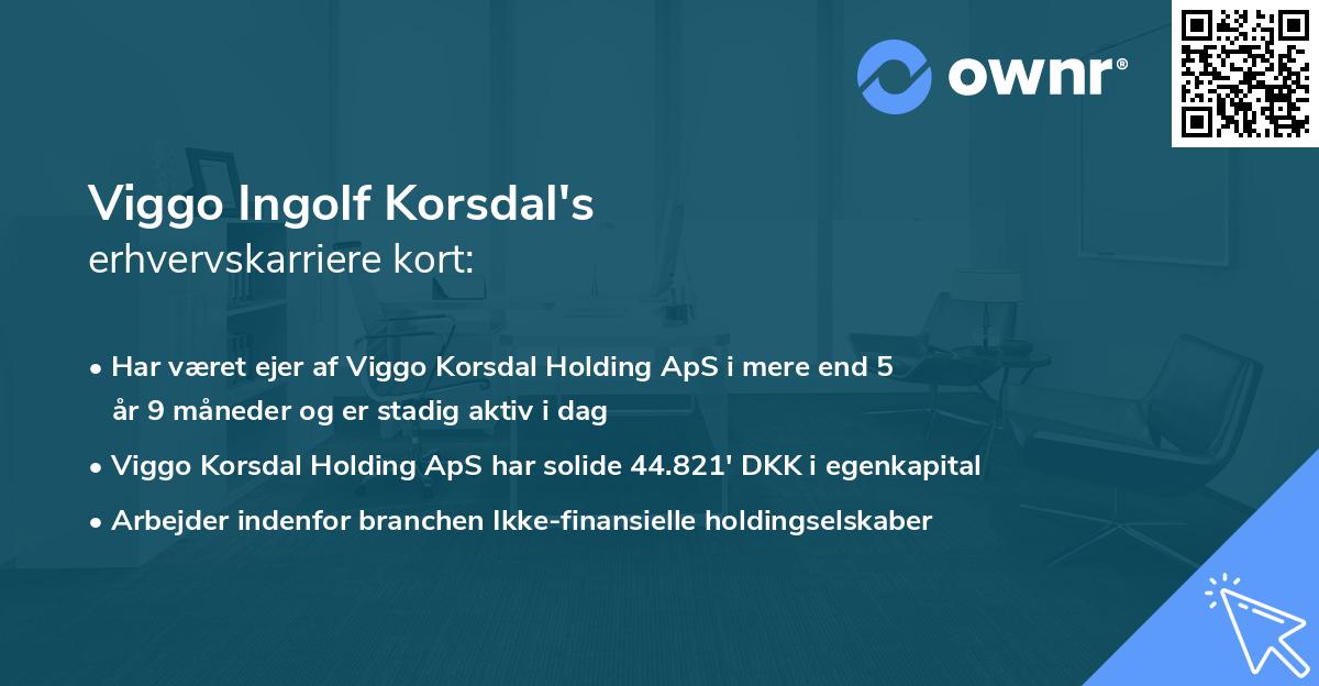 Viggo Ingolf Korsdal's erhvervskarriere kort