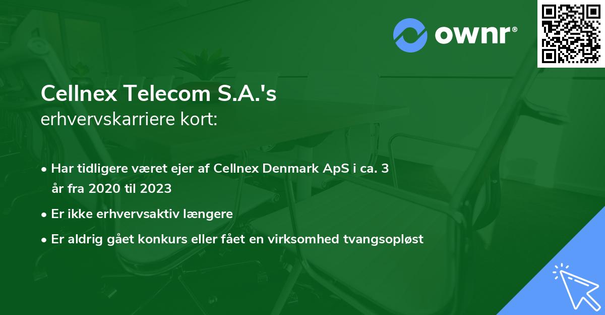 Cellnex Telecom S.A.'s erhvervskarriere kort