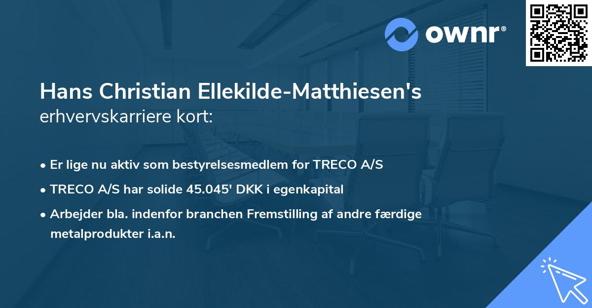 Hans Christian Ellekilde-Matthiesen's erhvervskarriere kort