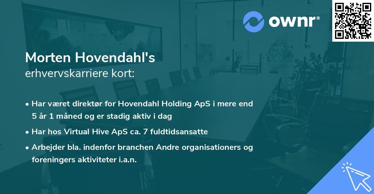Morten Hovendahl's erhvervskarriere kort