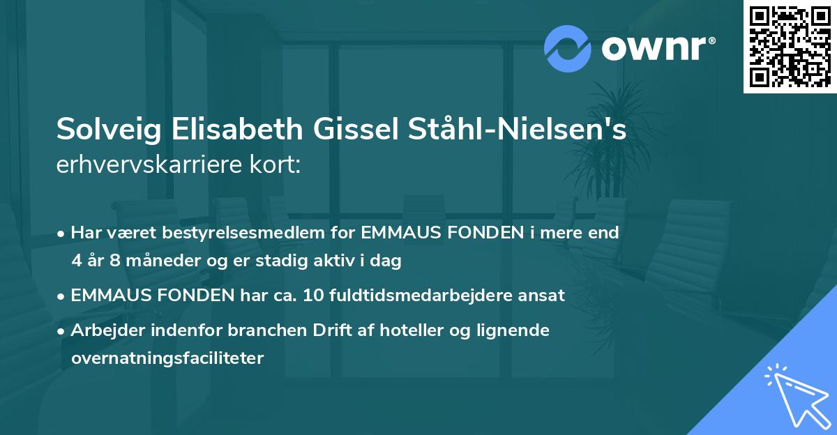 Solveig Elisabeth Gissel Ståhl-Nielsen's erhvervskarriere kort