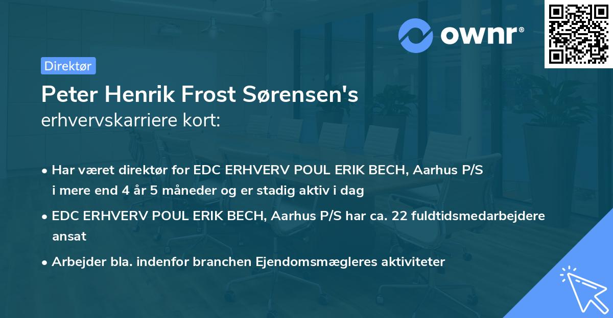 Peter Henrik Frost Sørensen's erhvervskarriere kort