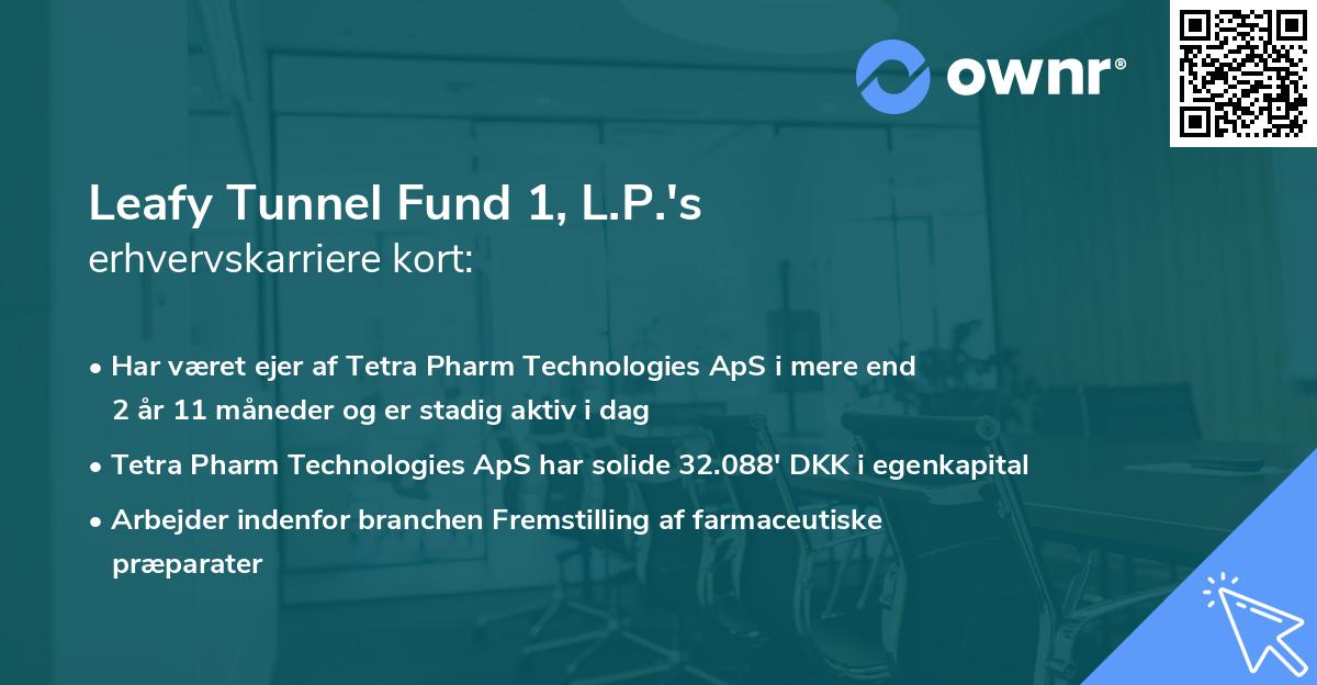 Leafy Tunnel Fund 1, L.P.'s erhvervskarriere kort