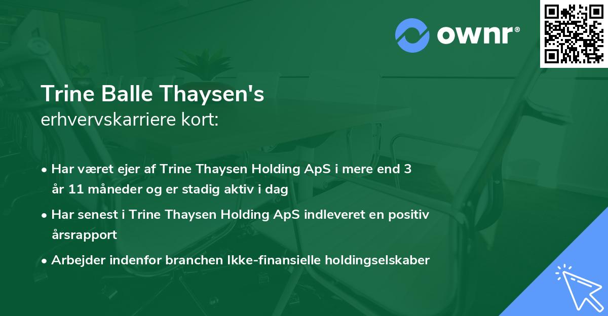 Trine Balle Thaysen's erhvervskarriere kort