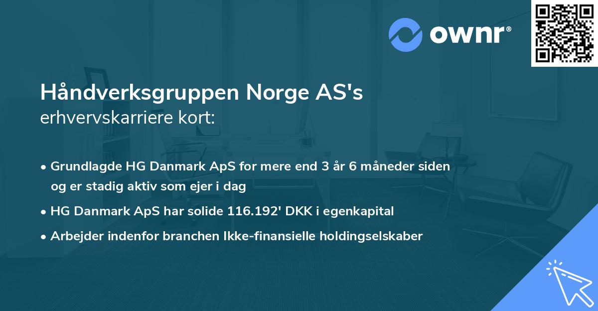 Håndverksgruppen Norge AS's erhvervskarriere kort