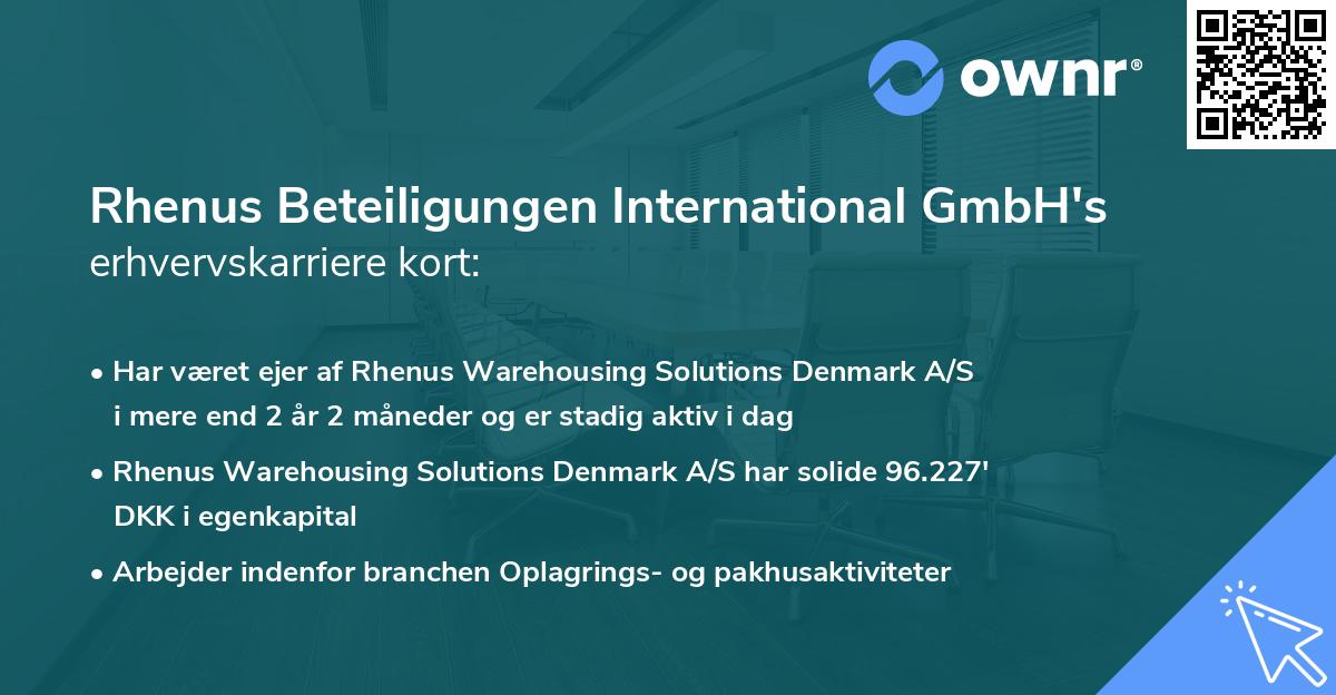 Rhenus Beteiligungen International GmbH's erhvervskarriere kort