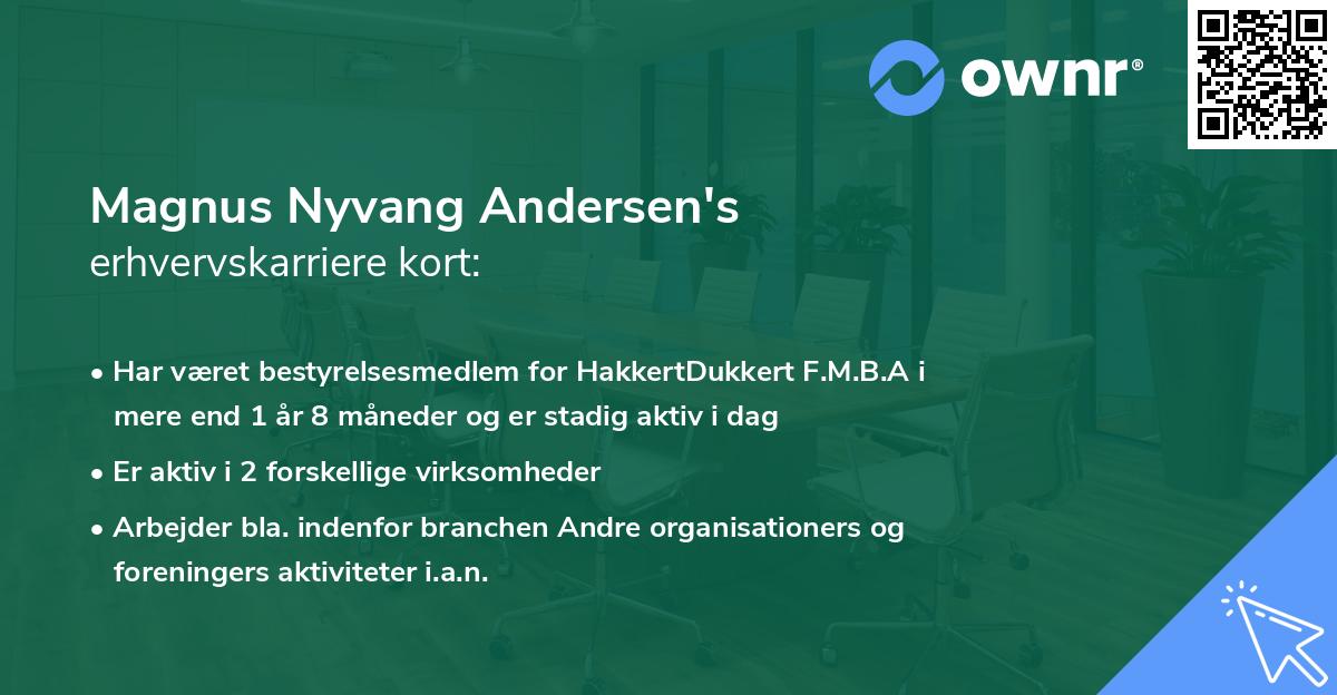 Magnus Nyvang Andersen's erhvervskarriere kort