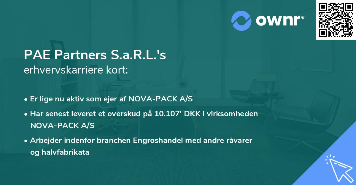 PAE Partners S.a.R.L.'s erhvervskarriere kort