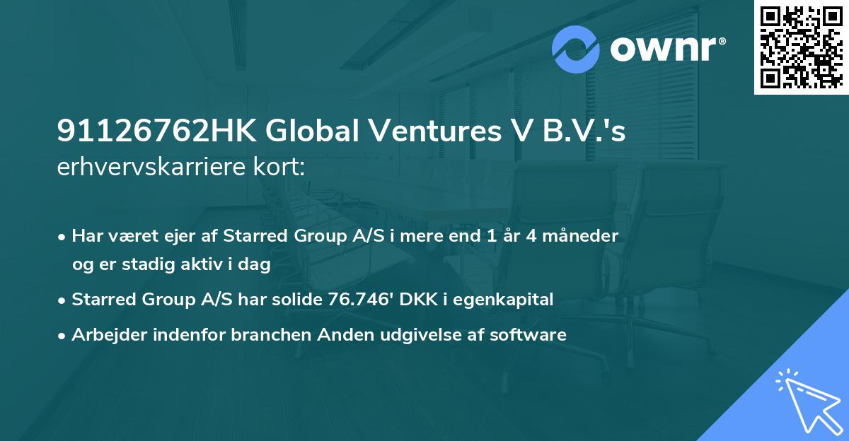 91126762HK Global Ventures V B.V.'s erhvervskarriere kort