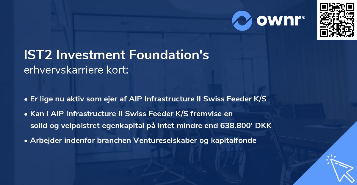 IST2 Investment Foundation's erhvervskarriere kort