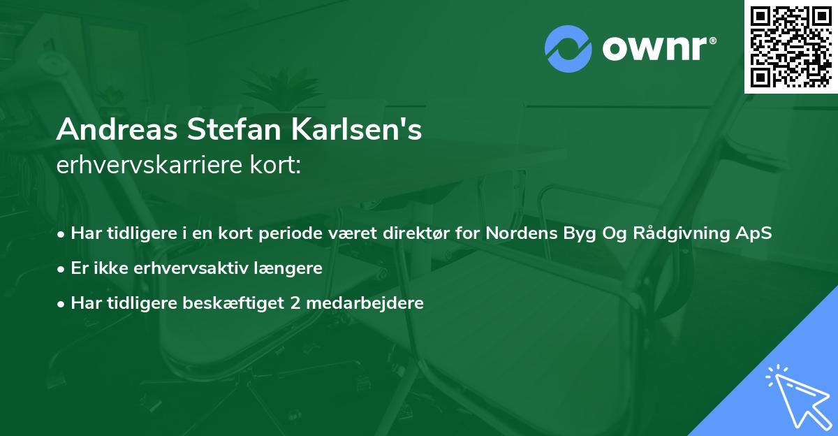 Andreas Stefan Karlsen's erhvervskarriere kort