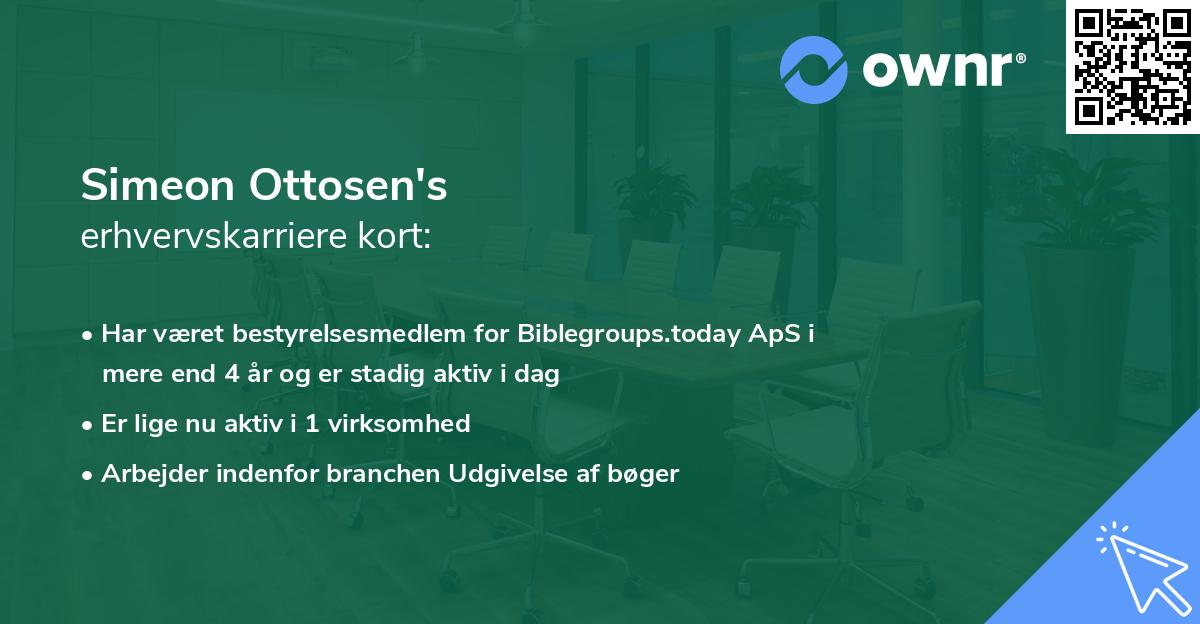 Simeon Ottosen's erhvervskarriere kort
