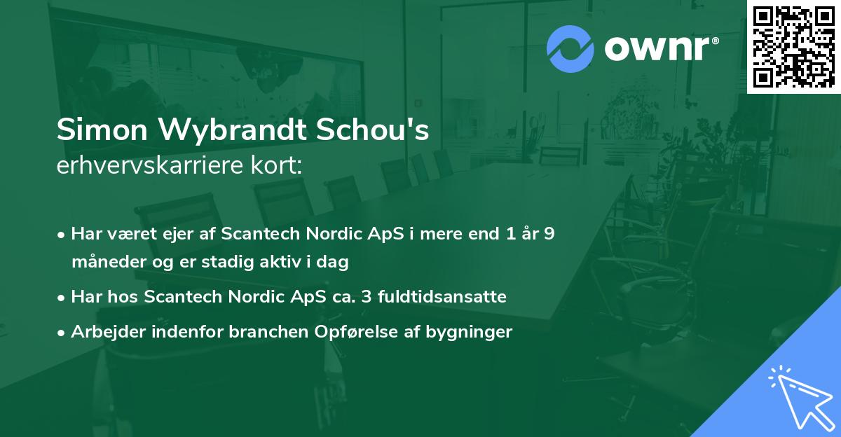 Simon Wybrandt Schou's erhvervskarriere kort