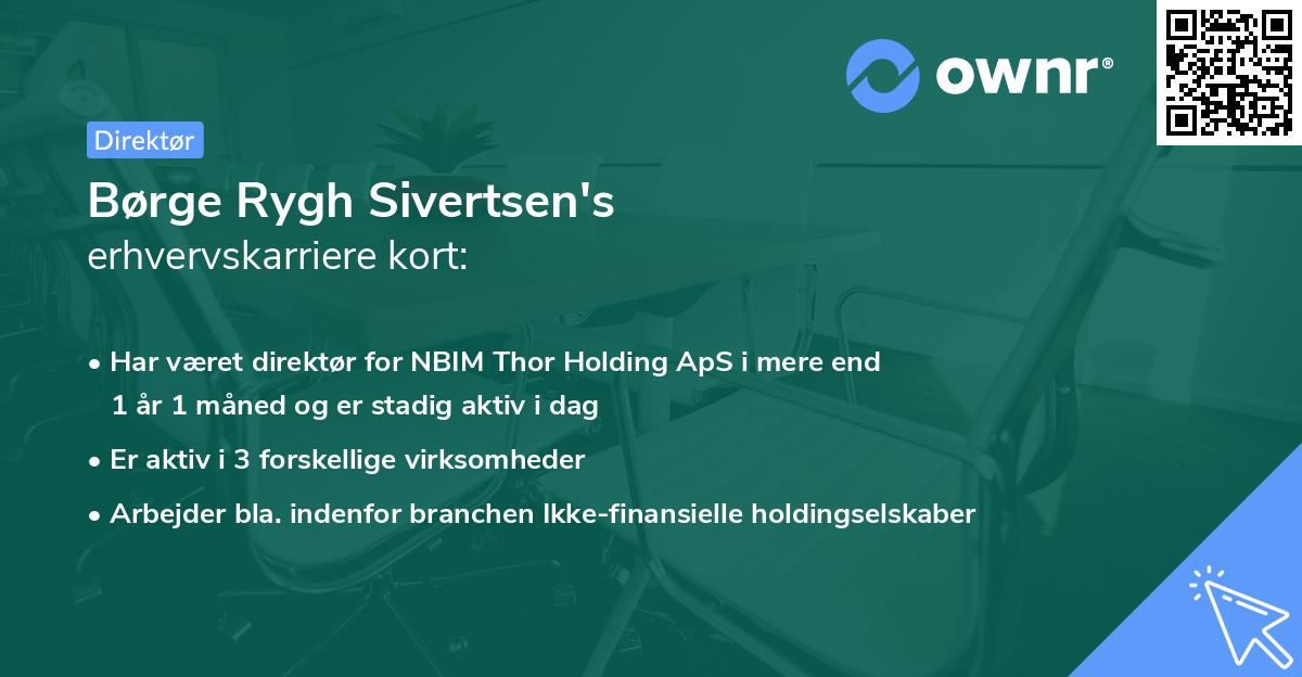Børge Rygh Sivertsen's erhvervskarriere kort