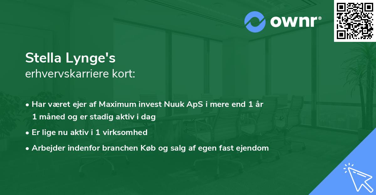 Stella Lynge's erhvervskarriere kort