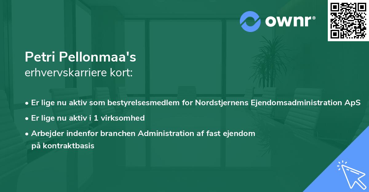 Petri Pellonmaa's erhvervskarriere kort