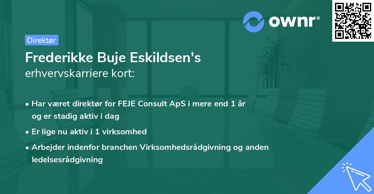 Frederikke Buje Eskildsen's erhvervskarriere kort