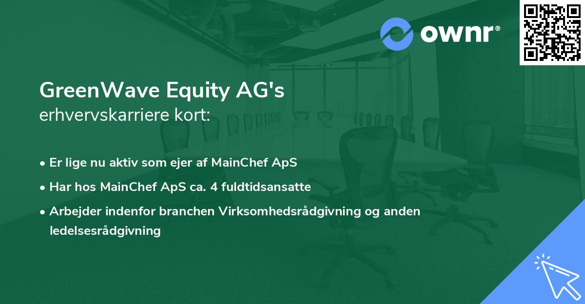 GreenWave Equity AG's erhvervskarriere kort