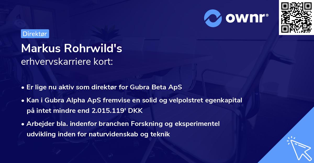 Markus Rohrwild's erhvervskarriere kort