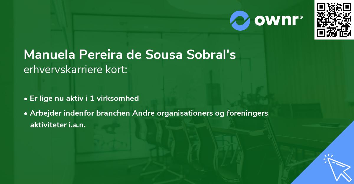 Manuela Pereira de Sousa Sobral's erhvervskarriere kort