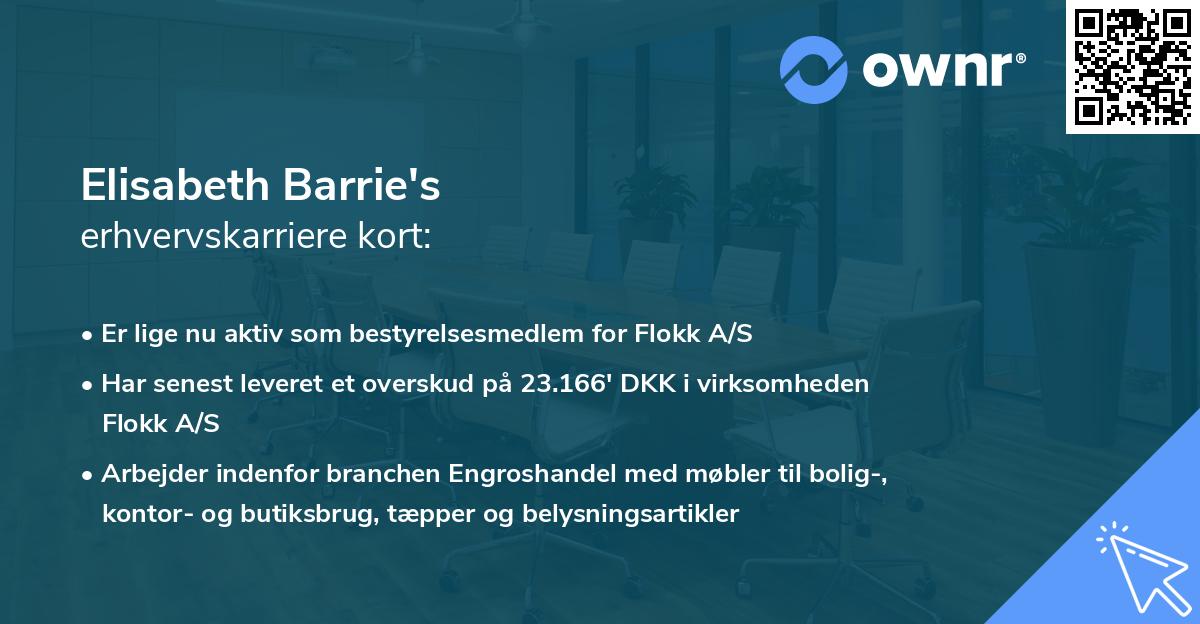 Elisabeth Barrie's erhvervskarriere kort