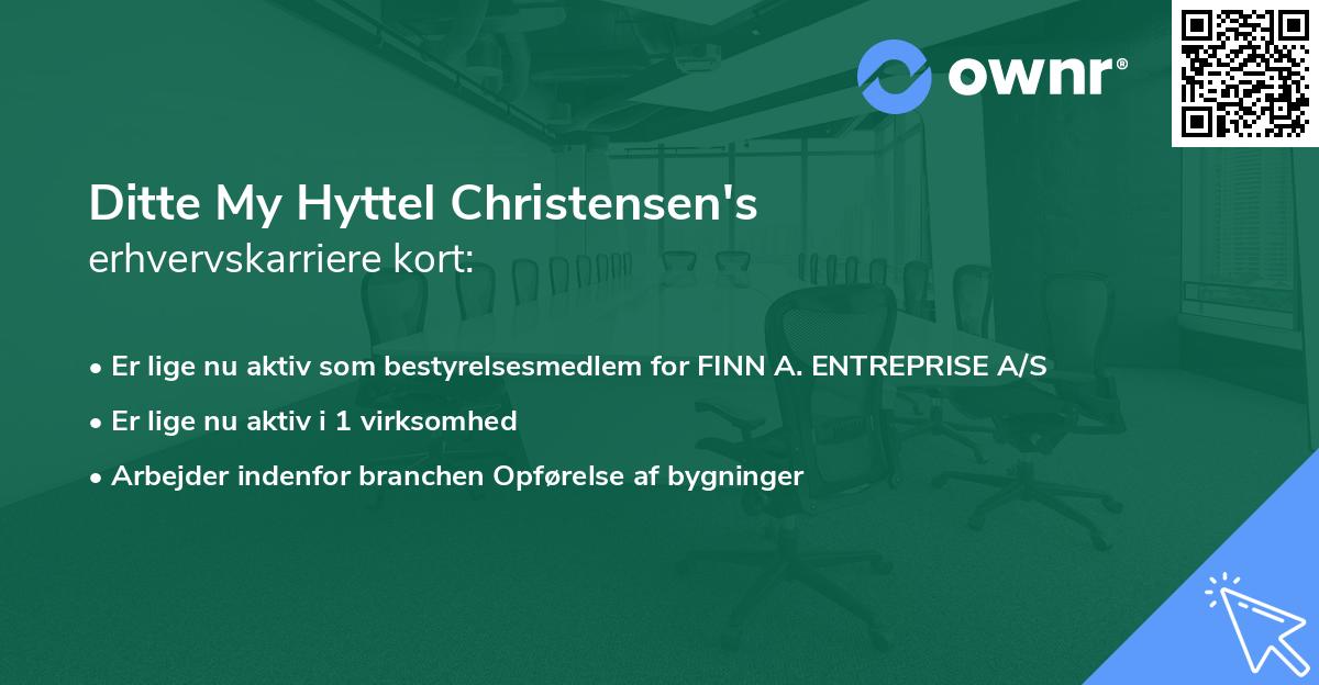 Ditte My Hyttel Christensen's erhvervskarriere kort
