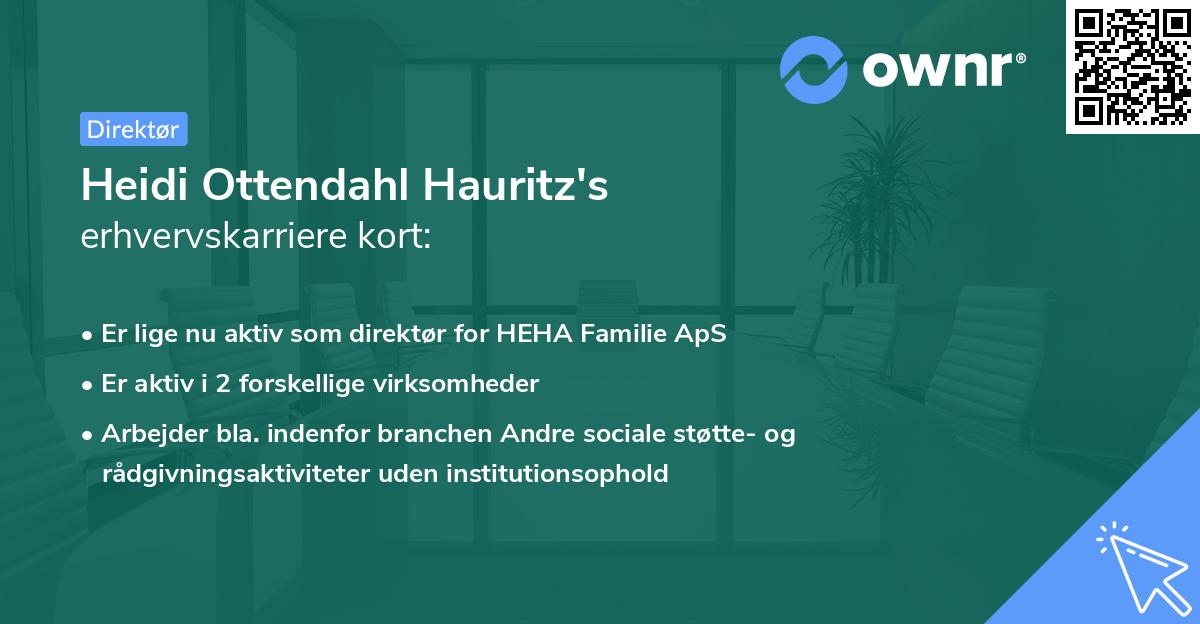 Heidi Ottendahl Hauritz's erhvervskarriere kort