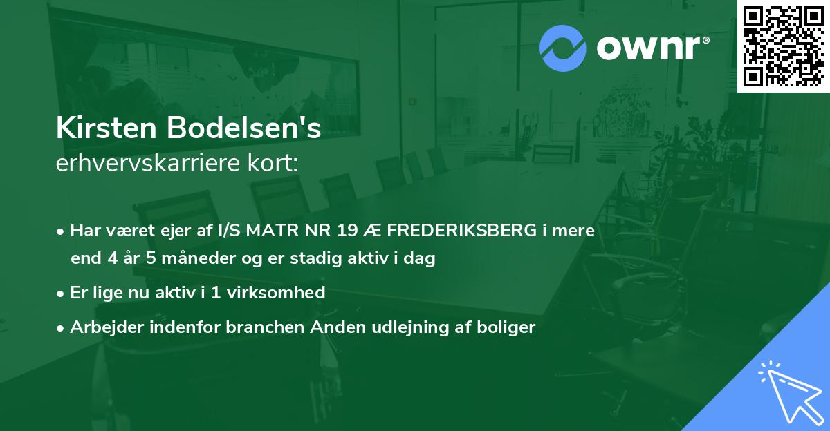 Kirsten Bodelsen's erhvervskarriere kort