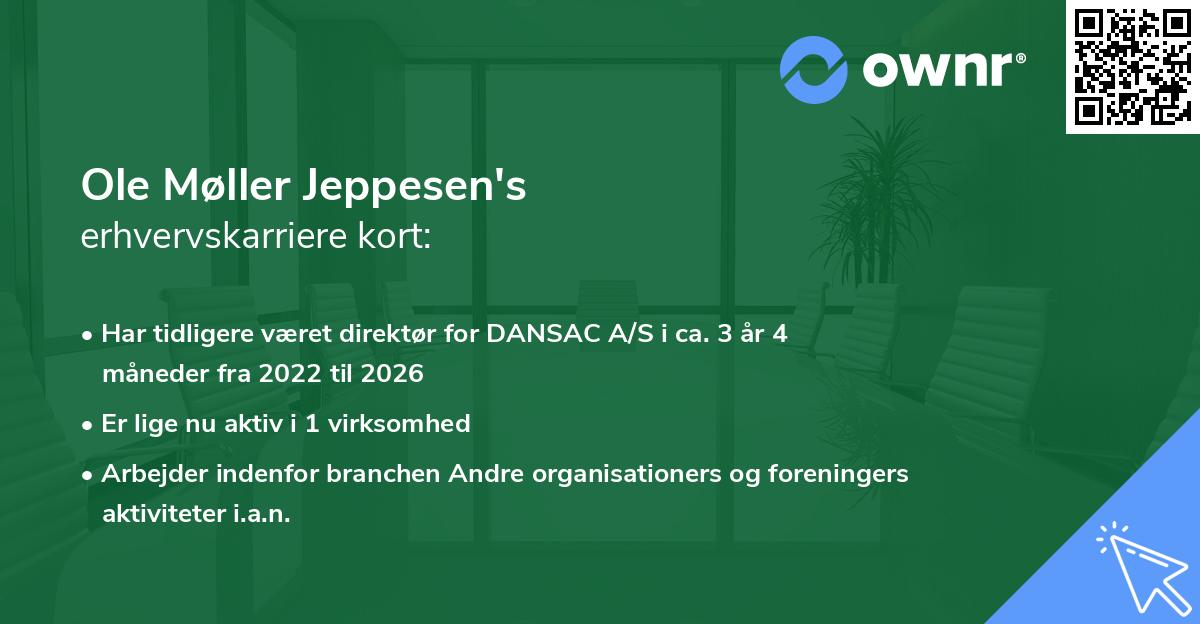 Ole Møller Jeppesen's erhvervskarriere kort