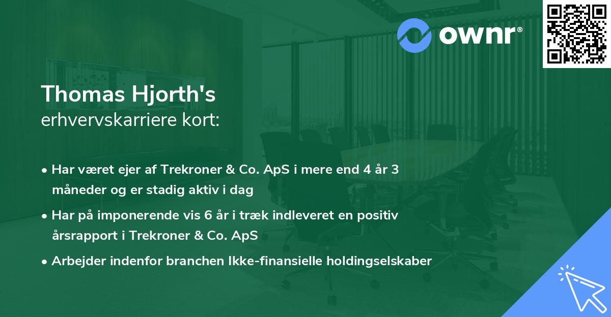 Thomas Hjorth's erhvervskarriere kort