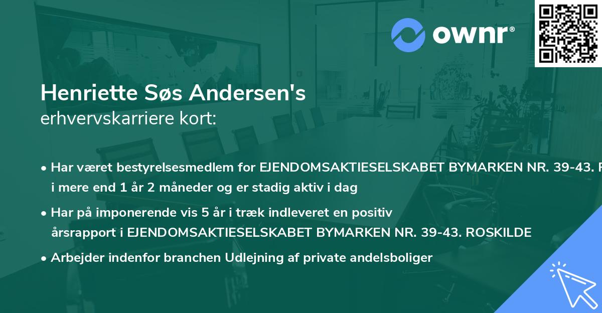 Henriette Søs Andersen's erhvervskarriere kort