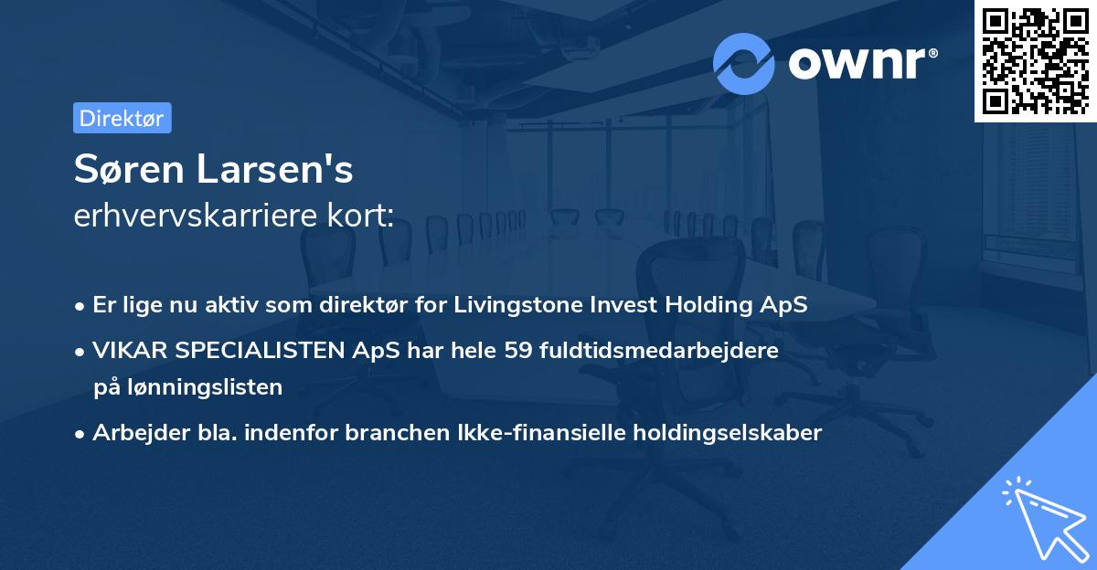 Søren Larsen's erhvervskarriere kort