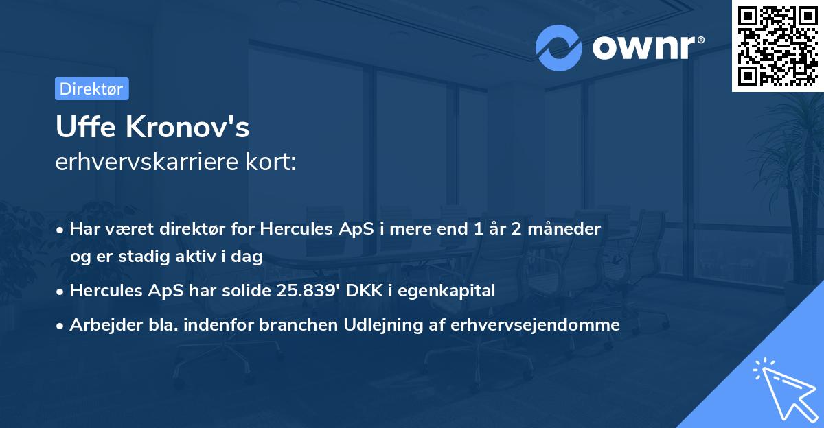 Uffe Kronov's erhvervskarriere kort