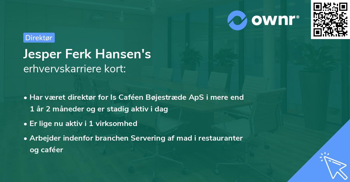 Jesper Ferk Hansen's erhvervskarriere kort