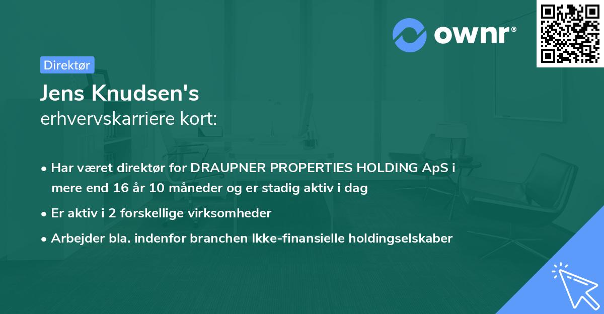 Jens Knudsen's erhvervskarriere kort